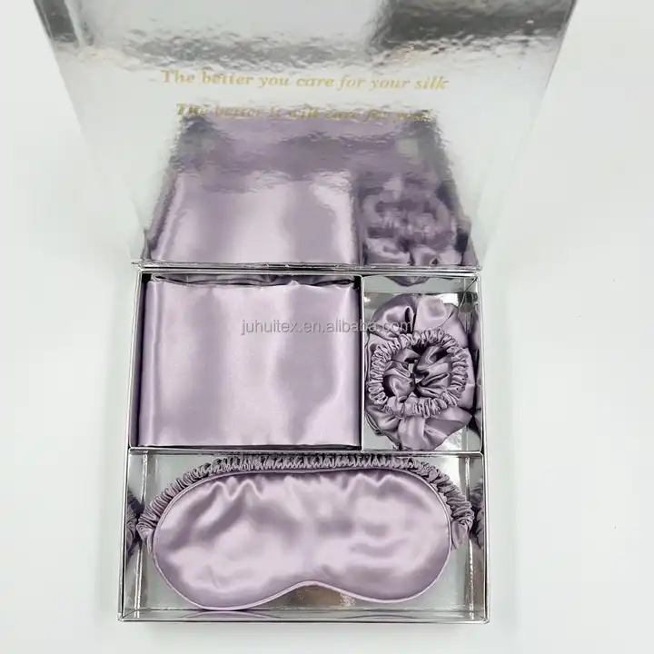 Custom 6A Grade Mulberry Silk Pillow Case Eyemask Scrunchies Set Oeko-tex Silk Pillow Case