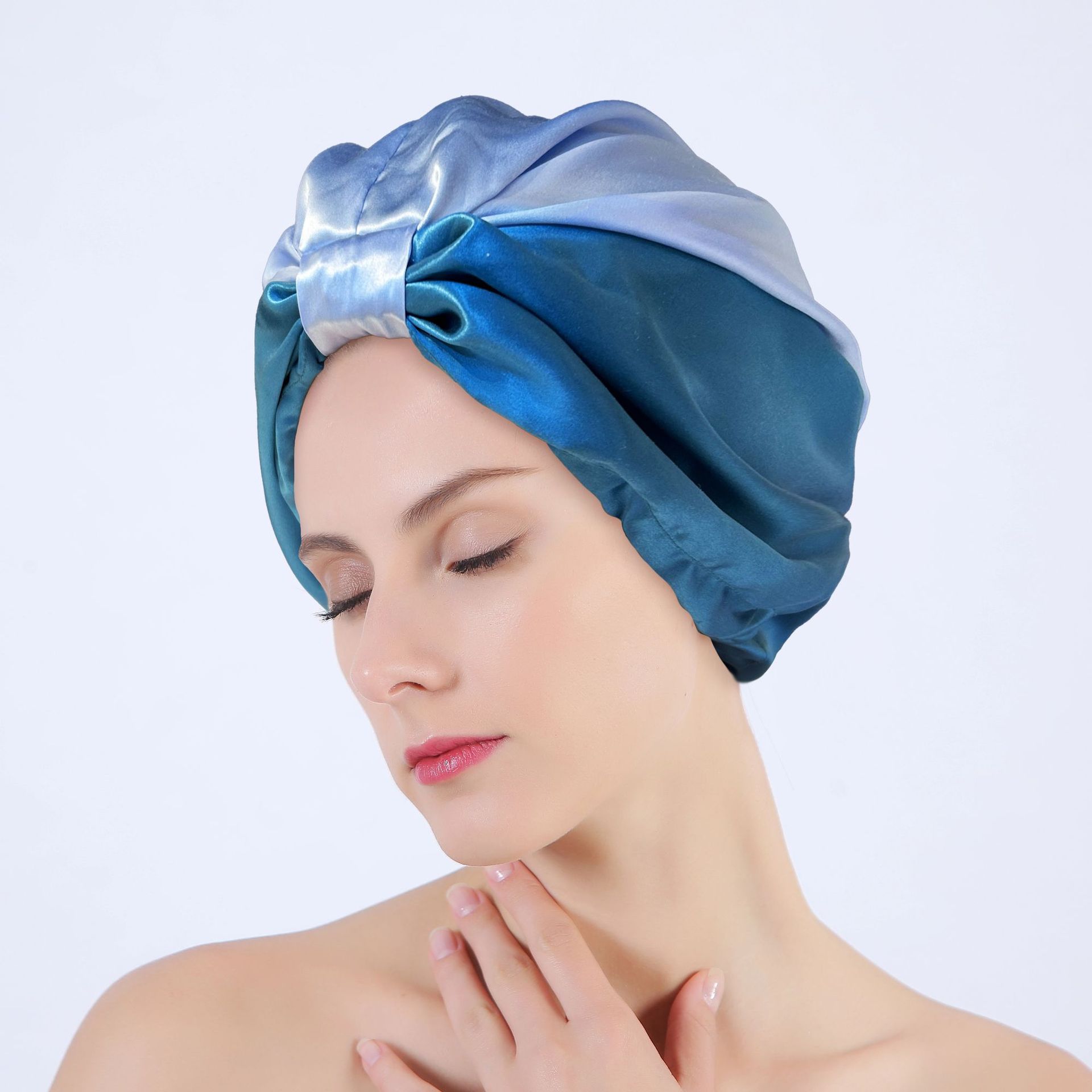 Wholesale High Standard 16MM Silk Bonnet Headband Sleep Cap Cutosm Logo Silk Bonnet