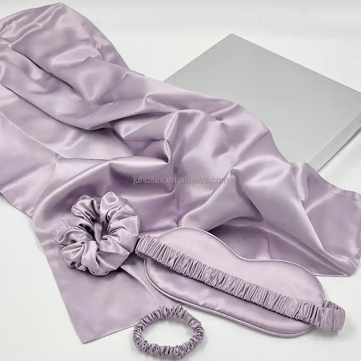 Custom Gift set 100% Real Silk Scrunchies Silk Sleep Mask and High Quality Luxury Silk Pillow case S