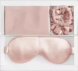 Custom 22mm 25mm Silk Scrunchies Pillow case Silk Sleep Mask Set With Box